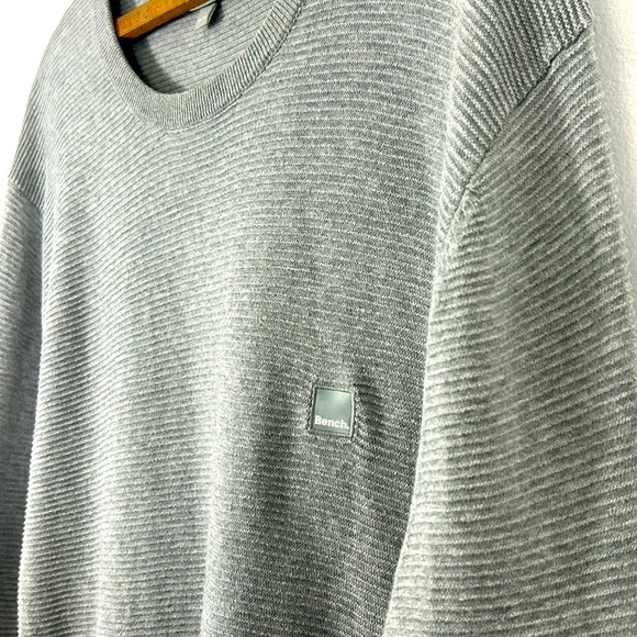 Bench Ribbed Knit Long Sleeve Shirt Men's XL Gray Cotton Comfortable Walk Hike - Picture 3 of 6
